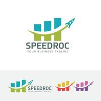 Rocket growth logo design vector