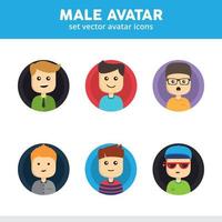 conjunto de vectores de iconos de avatar masculino