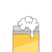 beer can with froth on white background vector