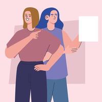 women pointing with document vector