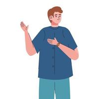 man with hand pointing vector