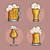 icon set with beers vector