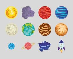 set of icons astronomy vector