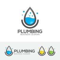 Plumbing vector concept logo design