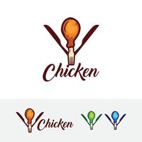 diseño de logotipo de pollo vector