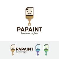 Paper and paint logo design vector