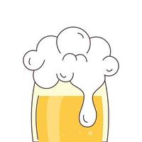 glass of beer with froth on white background vector