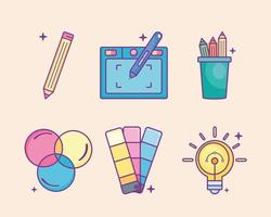 designer graphic tools icons vector