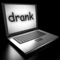 drank word on laptop photo