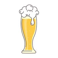 glass of beer with froth on white background vector