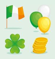 bundle of four saint patricks day vector