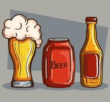 cartel con diferentes cervezas vector
