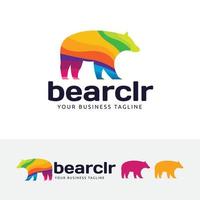 plantilla de logotipo de vector de color de oso