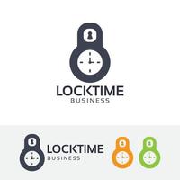 Lock time vector concept logo