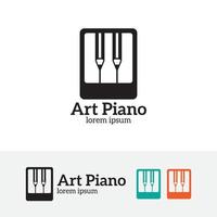 diseño de logotipo de vector de piano
