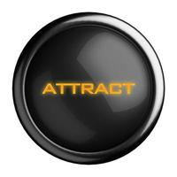 Word on black button photo