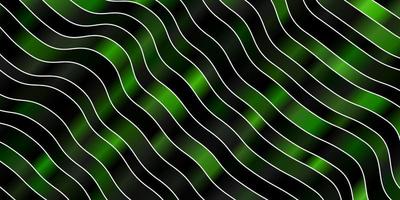 Dark Green vector pattern with wry lines.