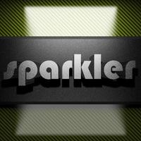 sparkler word of iron on carbon photo