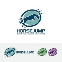 Horse jump vector logo template