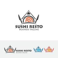 diseño de logotipo de restaurante de sushi vector