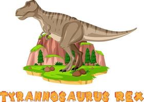 tiranosaurio rex en la isla vector