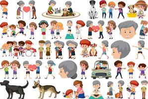 Set of different activities people in cartoon style vector