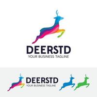 Deer colors vector design logo