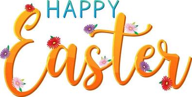 Happy Easter design with font in orange vector