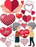 tema de San Valentín con muchos corazones vector