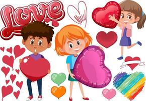 Valentine theme with many hearts vector