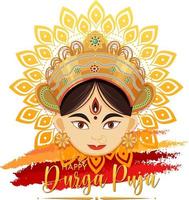 feliz día del evento durga puja vector