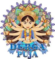 feliz día del evento durga puja vector