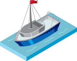 icono de barco isométrico sobre fondo blanco vector