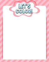 Cute blank pink color border for worksheet vector