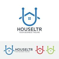 House letter U vector logo