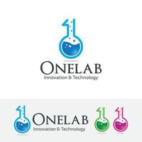 One laboratory vector concept logo