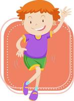 Little boy acting on white background vector