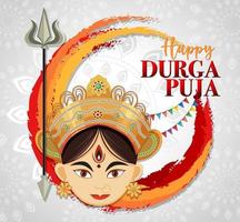 feliz día del evento durga puja vector