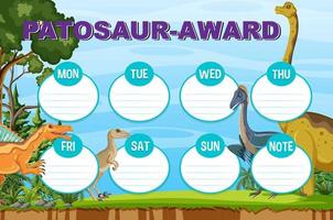 Award template with dinosaurs in background vector