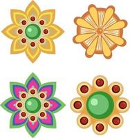 Four pattern of mandala design vector