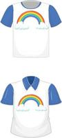 Set of t-shirt and polo shirt with same pattern vector