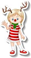 A girl in Christmas costumes vector