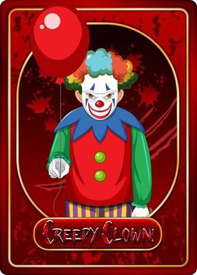 Creepy clown character game card template