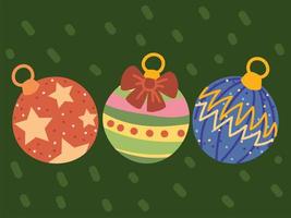 christmas balls ornament vector