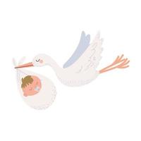 baby in stork beak icon vector