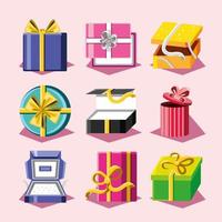 icons gift boxes vector