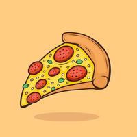 Fast food concept isolated vector. Slice of pizza cartoon vector illustration. flat cartoon style