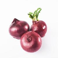 Red onion whole, isolated on white background photo