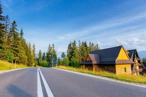 Scenic road in the mountains. Mountain View photo