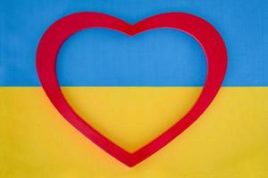 The flag of Ukraine and the heart. photo